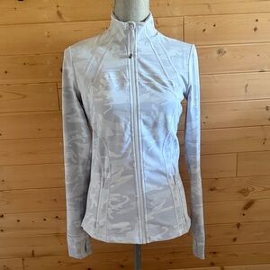 Lulu Lemon Light Gray Camo Women's Zip-Up Jacket Sz 8